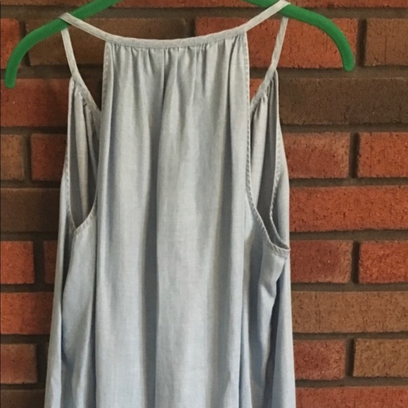 SOLD Tommy Bahama Chambray Embroidered Halter Dress - Picture 3 of 6